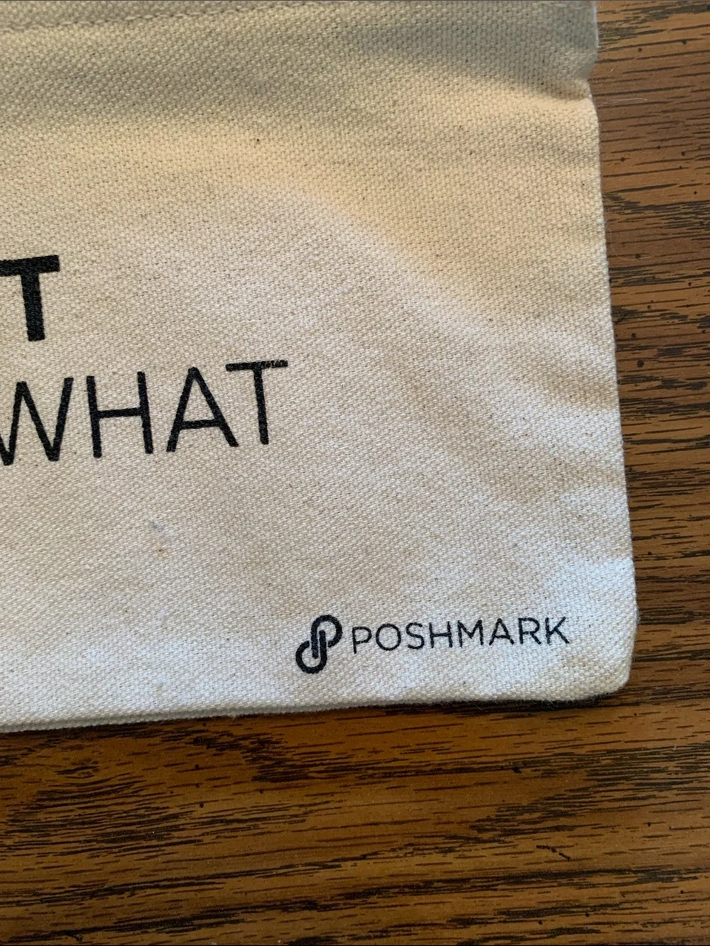 NWOT Poshmark Branded Canvas Tote Pouch in Natural